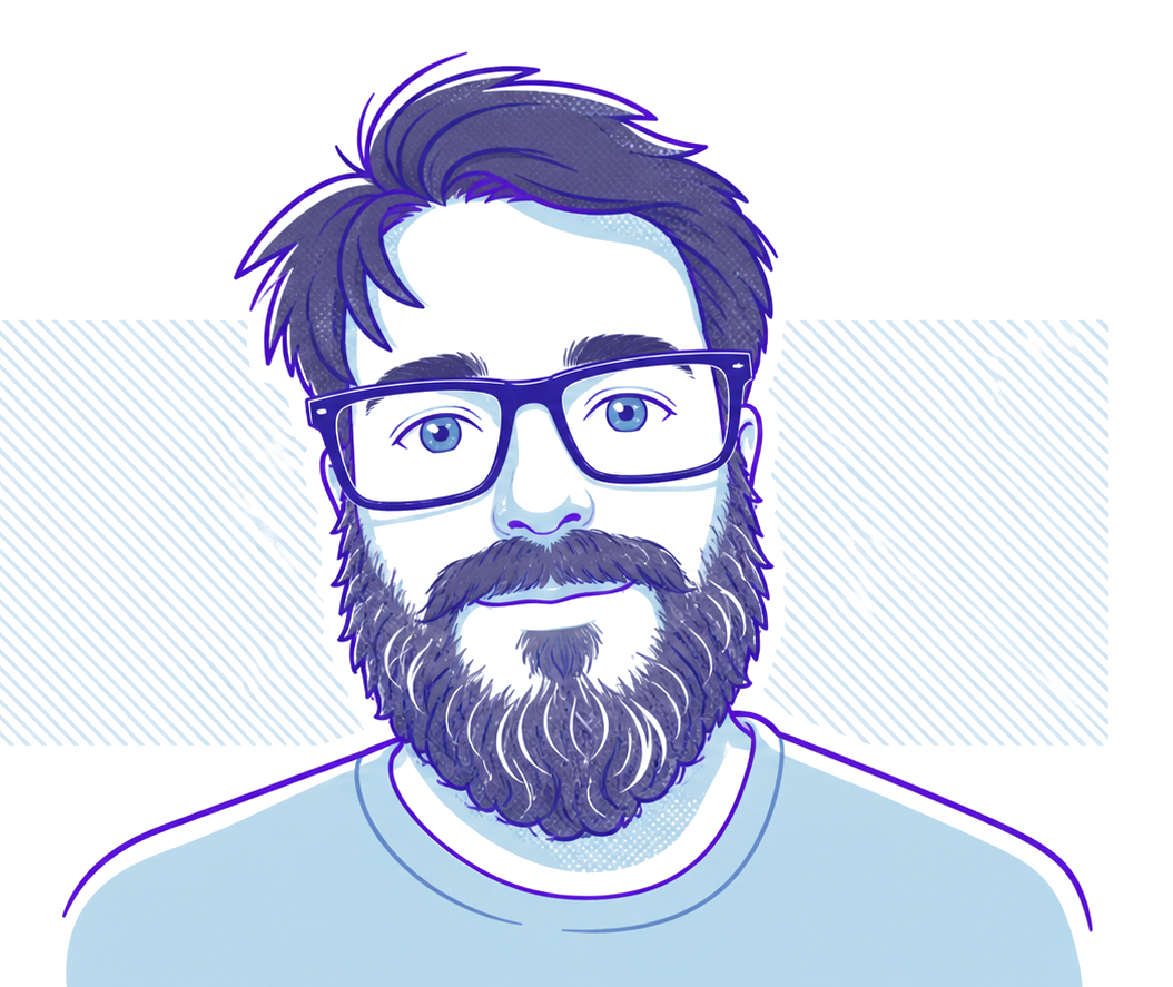 Illustrated portrait of Kurt Duffin